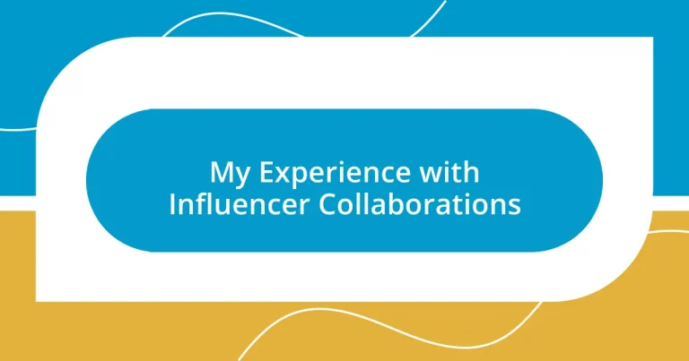 My Experience with Influencer Collaborations